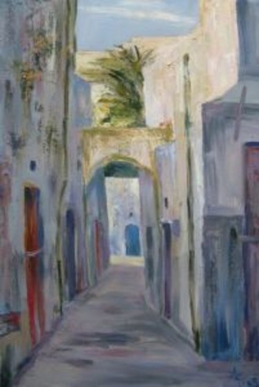 Peinture intitulée "La médina de Salé (…" par Abdellatif Zeraidi Bd Lltyf Lzrydy, Œuvre d'art originale, Huile