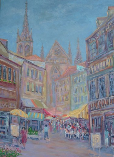 Peinture intitulée "Rue Henriette ( Mul…" par Abdellatif Zeraidi Bd Lltyf Lzrydy, Œuvre d'art originale, Huile