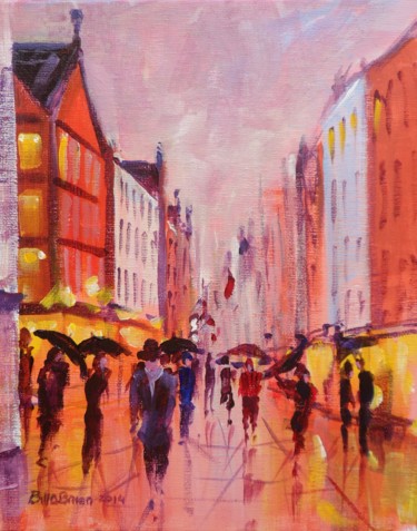 Malerei mit dem Titel "Grafton Street Bust…" von Bill O'Brien, Original-Kunstwerk, Öl