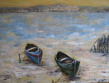 Peinture intitulée "les bétounes au bor…" par Christine Leger, Œuvre d'art originale, Acrylique