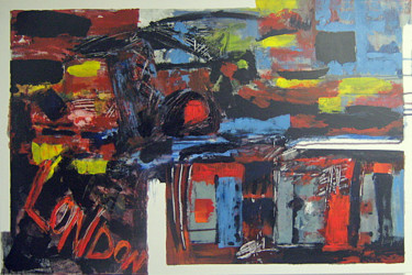 Peinture intitulée "London" par Isabelle Langlois, Œuvre d'art originale, Acrylique Monté sur Châssis en bois