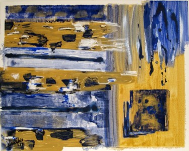 Peinture intitulée "Ors-bleus" par Isabelle Langlois, Œuvre d'art originale, Acrylique Monté sur Châssis en bois
