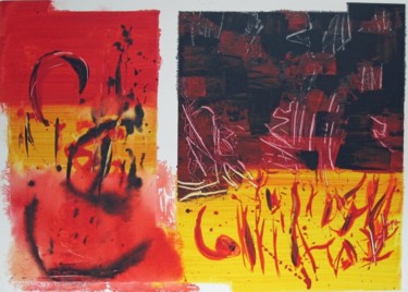 Peinture intitulée "Dualite" par Isabelle Langlois, Œuvre d'art originale, Acrylique Monté sur Châssis en bois