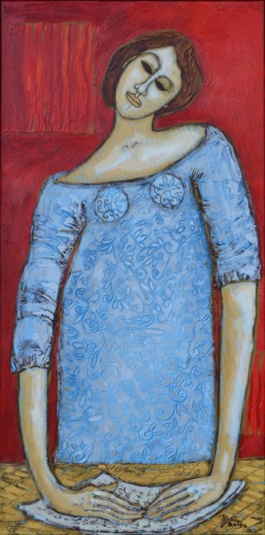 LE NOUVEAU PROJET Painting titled "LE NOUVEAU PROJET" by Martine Tremblay Artiste Peintre, Original Artwork, Oil Mounted on Wood Stretcher fra…