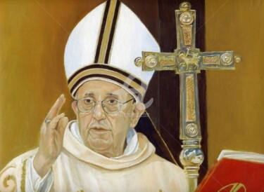 Pittura intitolato "papa Francesco  "Pr…" da Cosimo Amedeo Eliodoro, Opera d'arte originale, Olio