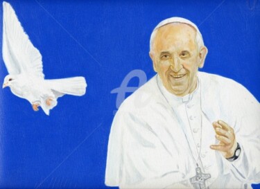 Pittura intitolato "papa Francesco "rit…" da Cosimo Amedeo Eliodoro, Opera d'arte originale, Olio