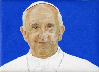 Pittura intitolato "papa Francesco "rit…" da Cosimo Amedeo Eliodoro, Opera d'arte originale, Olio