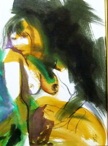 Peinture intitulée "nu-2-50x65.jpg" par Emilie Lacroix-Mathieu, Œuvre d'art originale