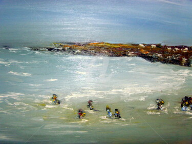 Peinture intitulée "Pêche à Pied" par Didier Duclos, Œuvre d'art originale, Huile
