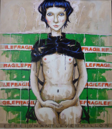 Peinture intitulée "étreignant le vermi…" par Catherine Cornec, Œuvre d'art originale, Autre