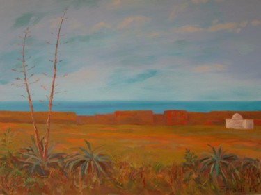 Peinture intitulée "Le marabout (Maroc)" par Abdellatif Zeraidi Bd Lltyf Lzrydy, Œuvre d'art originale, Huile