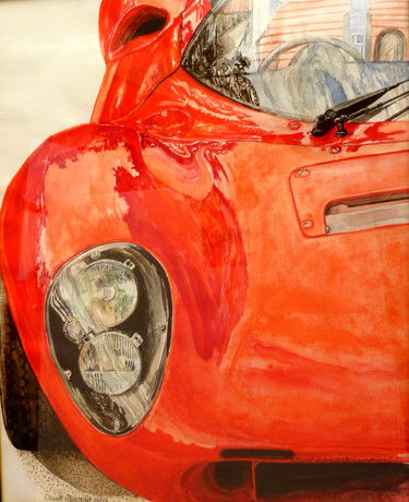 Peinture intitulée "Dino 206 SP" par Cloder100, Œuvre d'art originale, Aquarelle