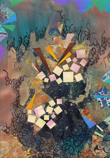Collages titled "Converging squares…" by Lynda Rosemarie Stevens, Original Artwork, Collages