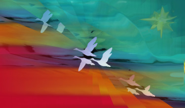 Arts numériques intitulée "UN AIR DE LIBERTE" par Catherine Wernette, Œuvre d'art originale, Peinture numérique