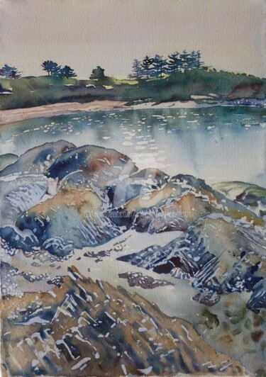 Painting titled "Logonna Daoulas, le…" by Claude Marchalot, Original Artwork, Watercolor