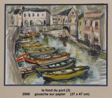 Peinture intitulée "le fond du port (2)" par Ioana, Œuvre d'art originale, Huile