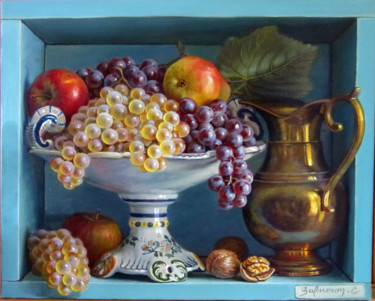 coupe de fruits Peinture intitulée "coupe de fruits" par Catherine Salmeron, Œuvre d'art originale, Huile