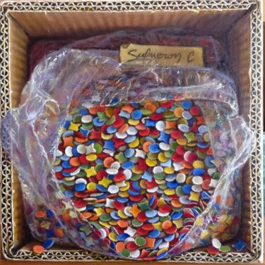 Les confettis Peinture intitulée "Les confettis" par Catherine Salmeron, Œuvre d'art originale, Huile Monté sur Châssis en bois