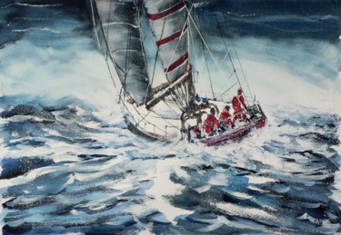 绘画 标题为“Mare mosso 4” 由Tito Fornasiero, 原创艺术品, 水彩