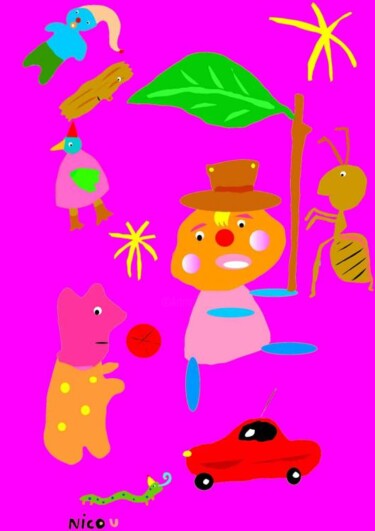 Digitale Kunst mit dem Titel "la fete" von Nicolas Malaize (Nicou), Original-Kunstwerk