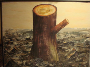 Pintura titulada "TRONCO TRUNCADO" por Santial Alonso, Obra de arte original, Oleo