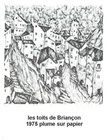 Peinture intitulée "les toits de Brianç…" par Ioana, Œuvre d'art originale, Huile