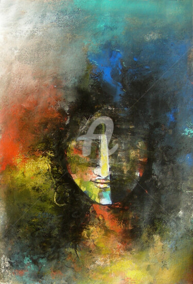 Abstract Face _11 Painting titled "Abstract Face _11" by M. Singh, Original Artwork, Oil