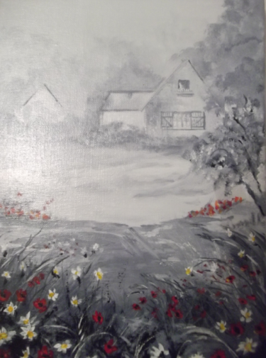 Painting titled "les coquelicots" by Jean Pierre Goasdoue, Original Artwork, Oil