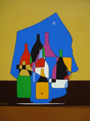 Peinture intitulée "Les inseparable" par H . Mortazavi, Œuvre d'art originale, Huile
