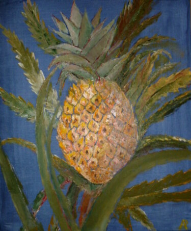 Peinture intitulée "L 'ananas" par Philippe Allier, Œuvre d'art originale, Huile
