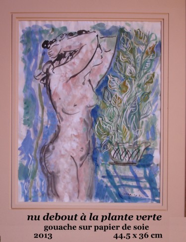 Peinture intitulée "nu debout à la plan…" par Ioana, Œuvre d'art originale, Huile