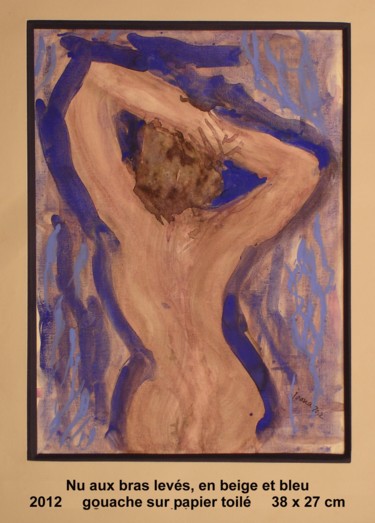 Peinture intitulée "nu aux bras levés,…" par Ioana, Œuvre d'art originale, Huile