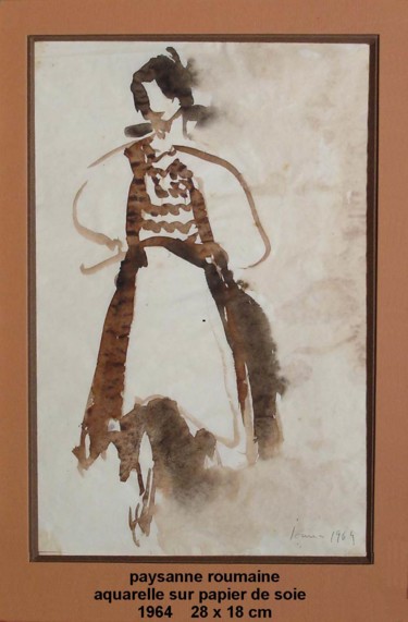 Peinture intitulée "paysanne roumaine" par Ioana, Œuvre d'art originale, Huile
