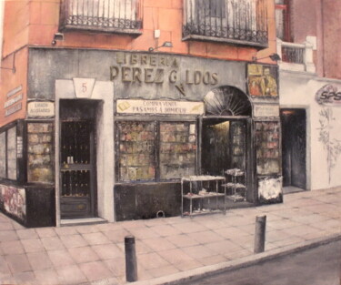 Madrid-Libreria Perez Galdos Peinture intitulée "Madrid-Libreria Per…" par Tomás Castaño, Œuvre d'art originale, Huile