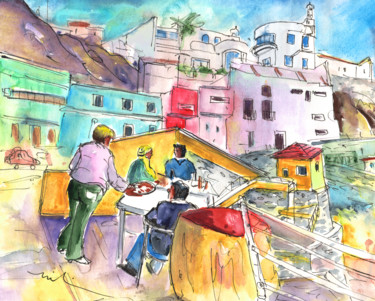 Puerto de Sardina 01 绘画 标题为“Puerto de Sardina 01” 由Miki De Goodaboom, 原创艺术品, 水粉