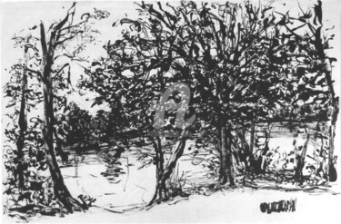 Peinture intitulée "x" par Thomas Eeckman, Œuvre d'art originale, Encre