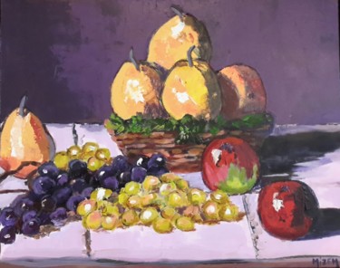 Peinture intitulée "nature morte aux po…" par Mizem, Œuvre d'art originale, Acrylique