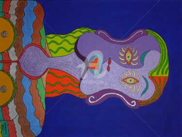 Peinture intitulée "La femme brûlée" par Frédéric Orceau, Œuvre d'art originale, Acrylique