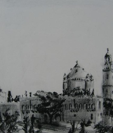 Σχέδιο με τίτλο "Dormition Abbey 1998" από David Schoffman, Αυθεντικά έργα τέχνης