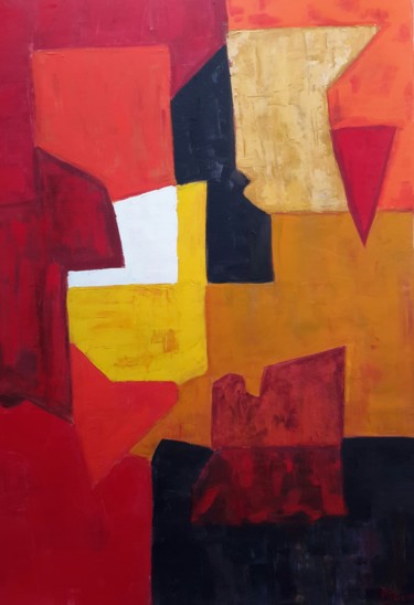 Peinture intitulée "Hommage à Poliakoff…" par Mizem, Œuvre d'art originale, Acrylique