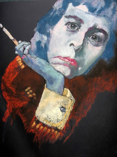 Peinture intitulée "Carson McCullers, d…" par Rosemay Dahan, Œuvre d'art originale, Pastel