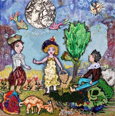 Peinture intitulée "le-dejeuner-sur-l-h…" par Apignat, Œuvre d'art originale