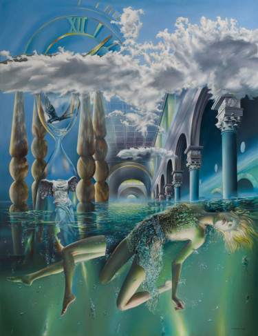 Malerei mit dem Titel "Between The Lines" von Victor Hagea, Original-Kunstwerk, Öl
