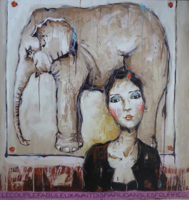 Peinture intitulée "le couple fabuleux…" par Catherine Cornec, Œuvre d'art originale, Autre