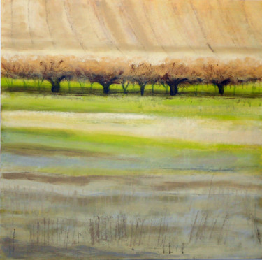 Painting titled "cherries" by June Stapleton, Original Artwork, Oil