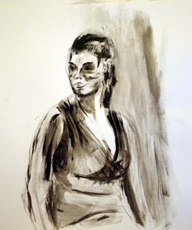 Painting titled "Femme" by Alain Elshocht, Original Artwork, Oil