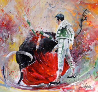 Fireworks in The Bullring 绘画 标题为“Fireworks in The Bu…” 由Miki De Goodaboom, 原创艺术品, 水粉