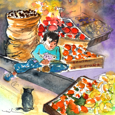 Fruit Shop in The Mountains of Gran Canaria 绘画 标题为“Fruit Shop in The M…” 由Miki De Goodaboom, 原创艺术品, 水粉