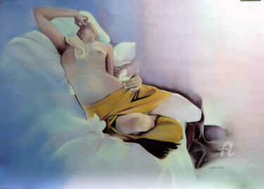 NU FEMININ 2 Peinture intitulée "NU FEMININ 2" par Brigitte Bouron, Œuvre d'art originale, Huile