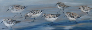 Peinture intitulée "Becasseaux" par Claudine Pochat, Œuvre d'art originale, Huile